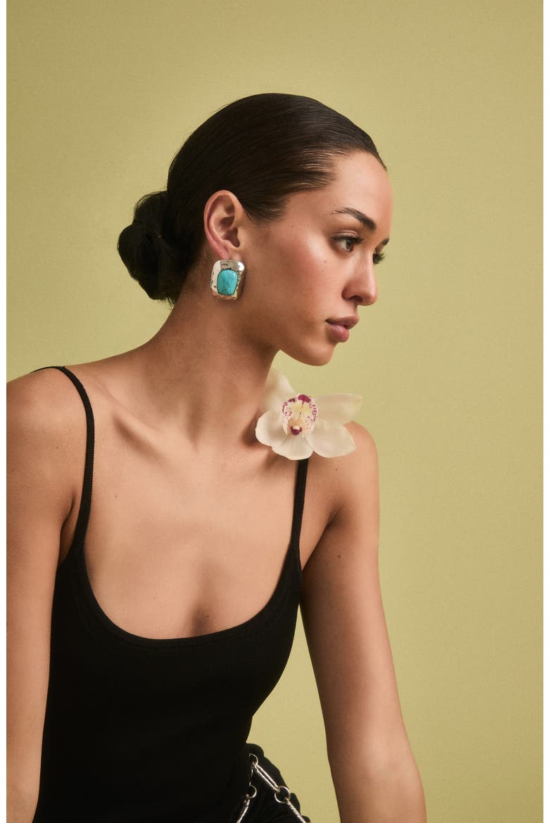 Giovana Drop Earrings, Alternate, color, SILVER/ TURQUOISE