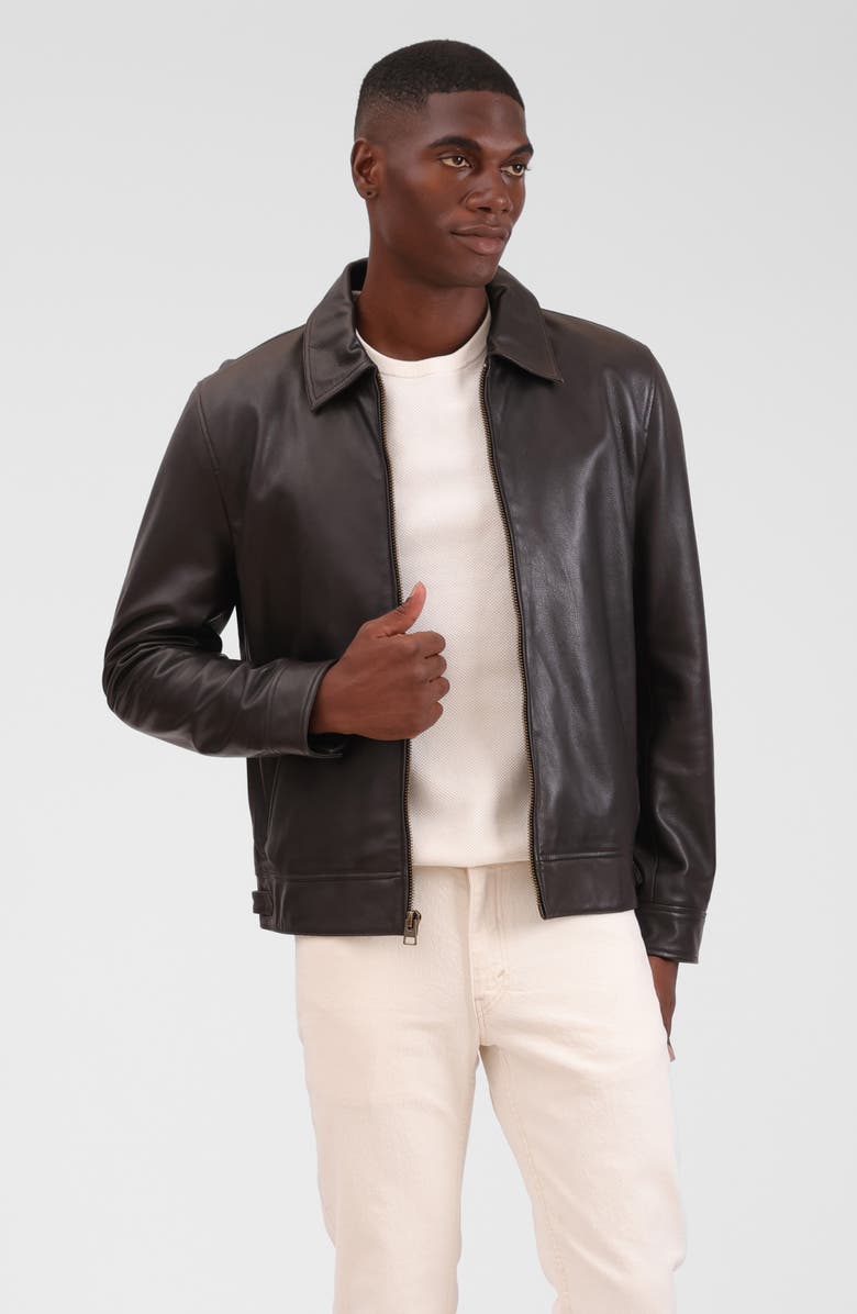 Bagatelle Leather Jacket, Alternate, color, Espresso