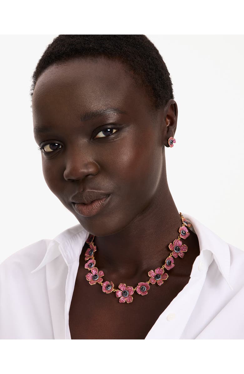 Kate Spade New York poppy power statement necklace, Alternate, color, Pink Multi
