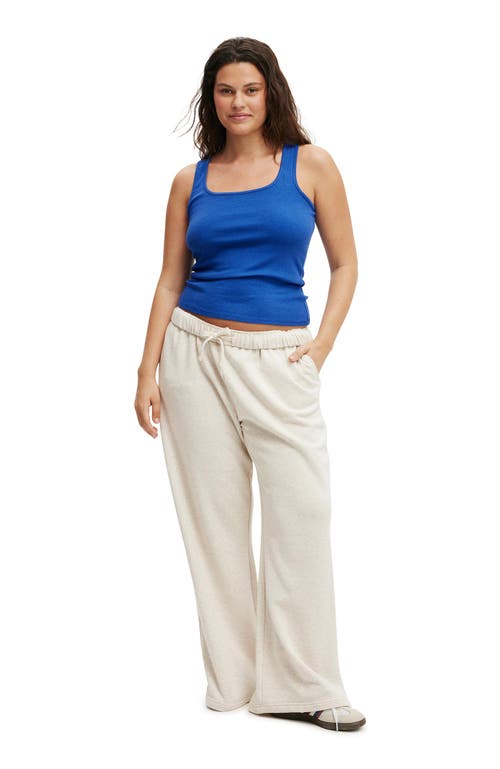 Cotton On Classic Fleece Wide Leg Sweatpant In Oatmeal Marle