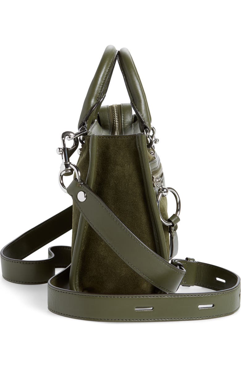 Rebecca Minkoff Micro Bedford Leather Satchel, Alternate, color, Hunter