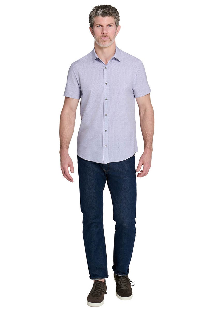 W.R.K Slim Fit Abstract Performance Short Sleeve Button-Up Shirt, Alternate, color, White