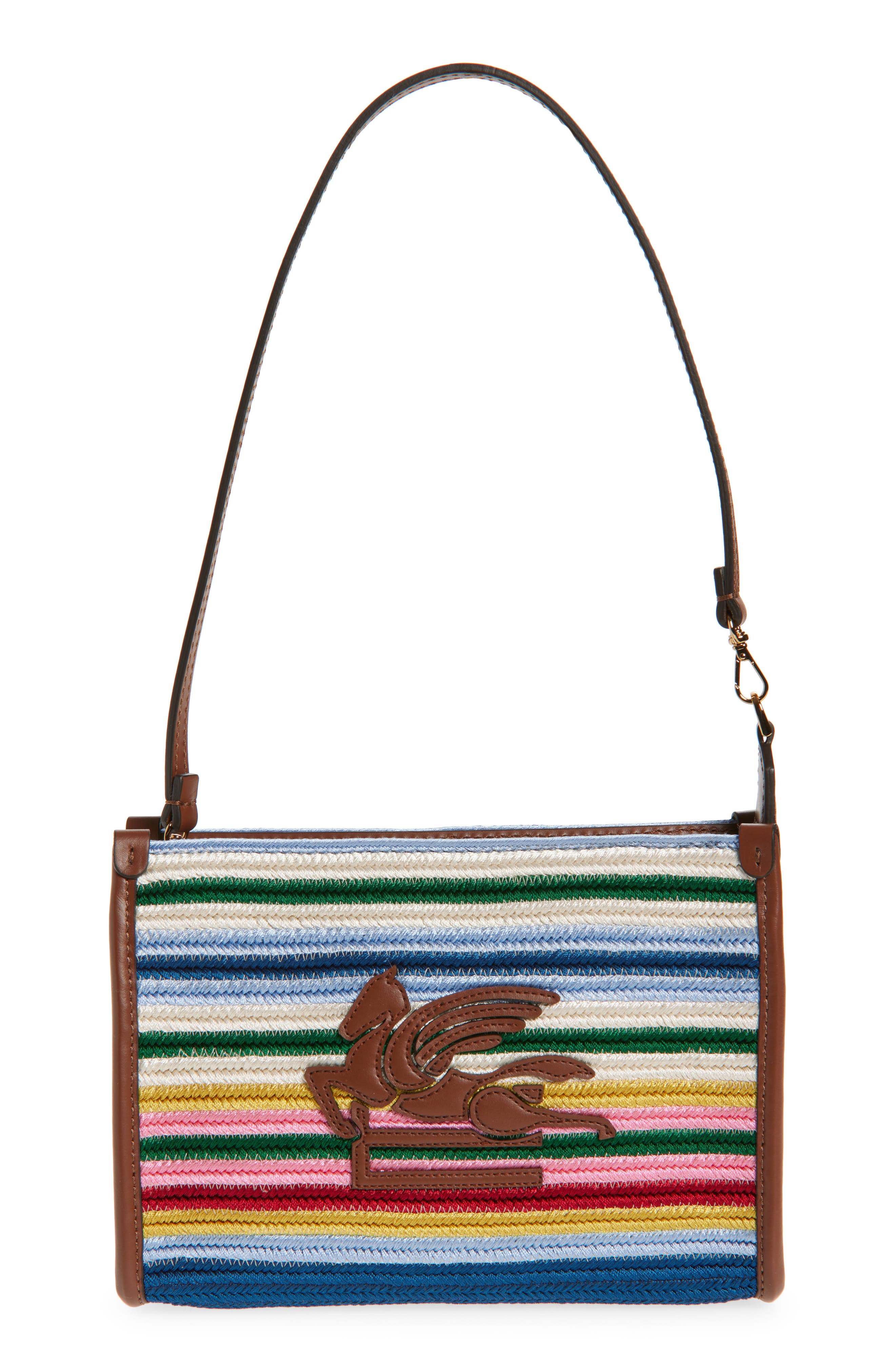 Pegaso Stripe Shoulder Bag, Main, color, GREY MULTI