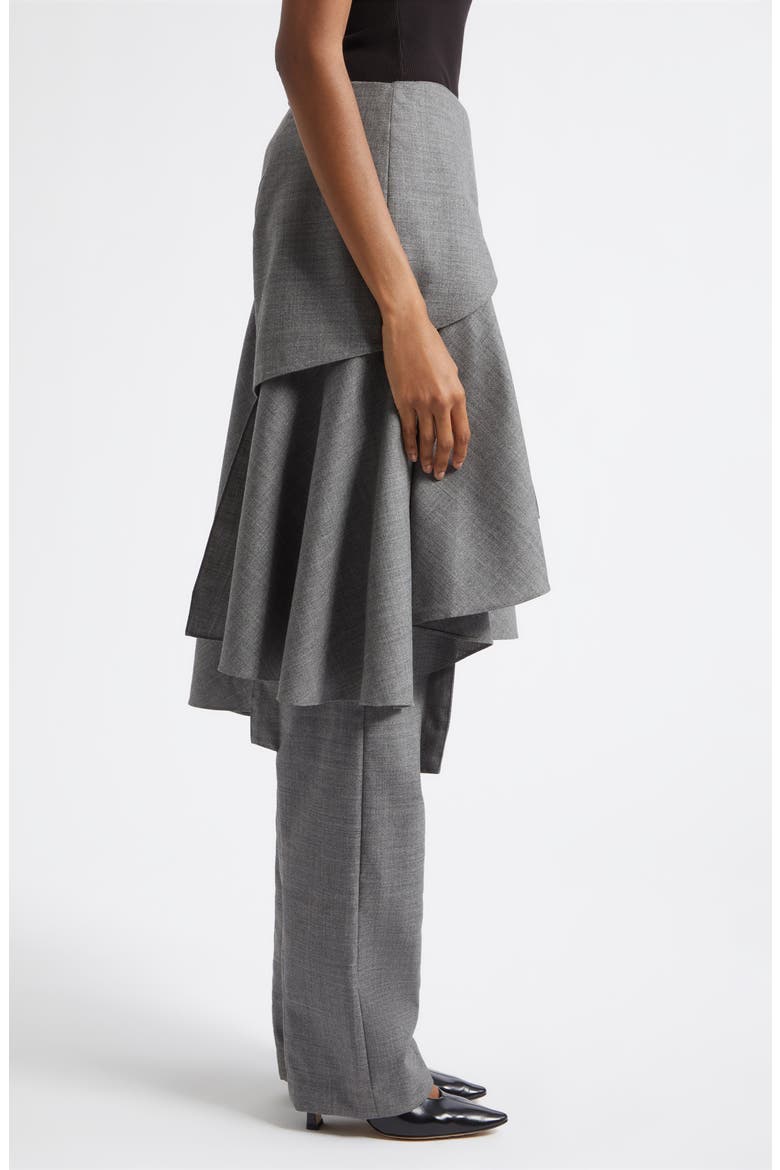 Cheval Wool Peplum Pants, Alternate, color, GREY MLANGE