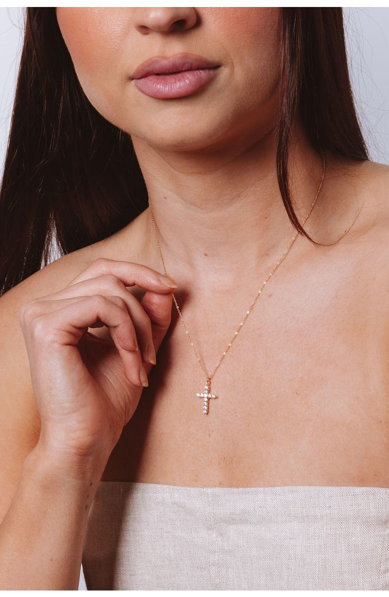 Set & Stones Asher Cross Necklace, Alternate, color, Gold