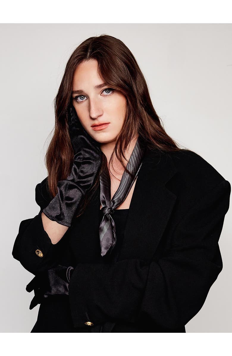 Lost Pattern "Linear Language" Silk Bandana Scarf, Alternate, color, 