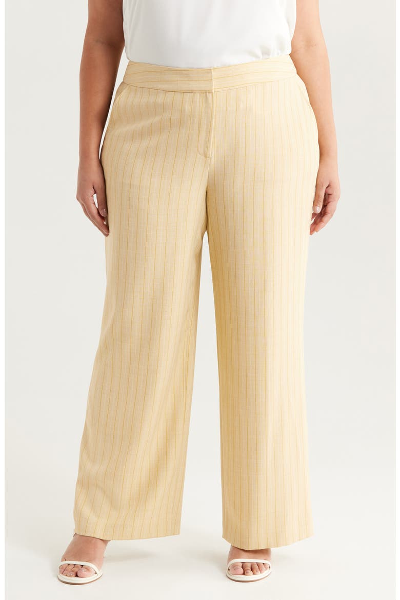 Stripe Wide Leg Pants, Main, color, OCHRE