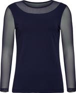 Anatomie Kim Mesh-Sleeve Top in Pima Modal