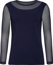 Anatomie Kim Mesh-Sleeve Top in Pima Modal