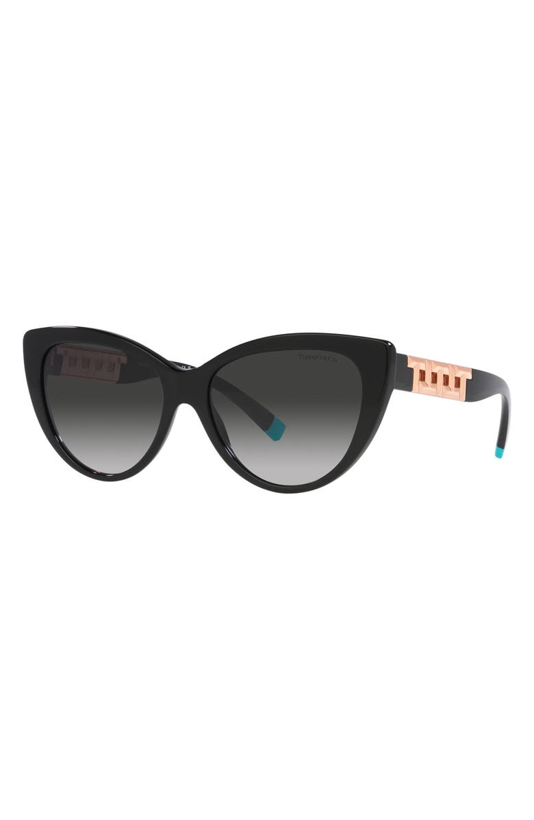 Tiffany & Co. 56mm Gradient Cat Eye Sunglasses, Alternate, color, Black