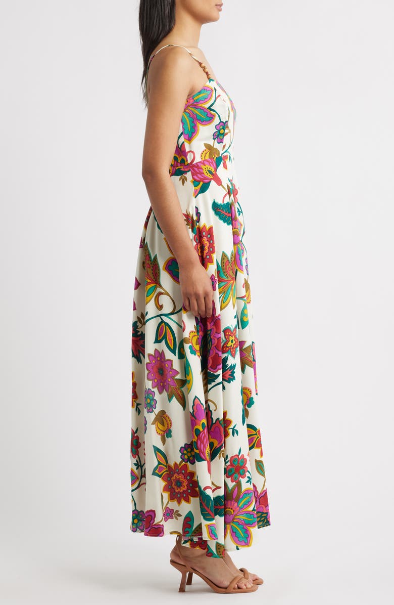 Halogen<sup>®</sup> Empire Waist Beaded Strap Midi Dress, Alternate, color, New Ivory