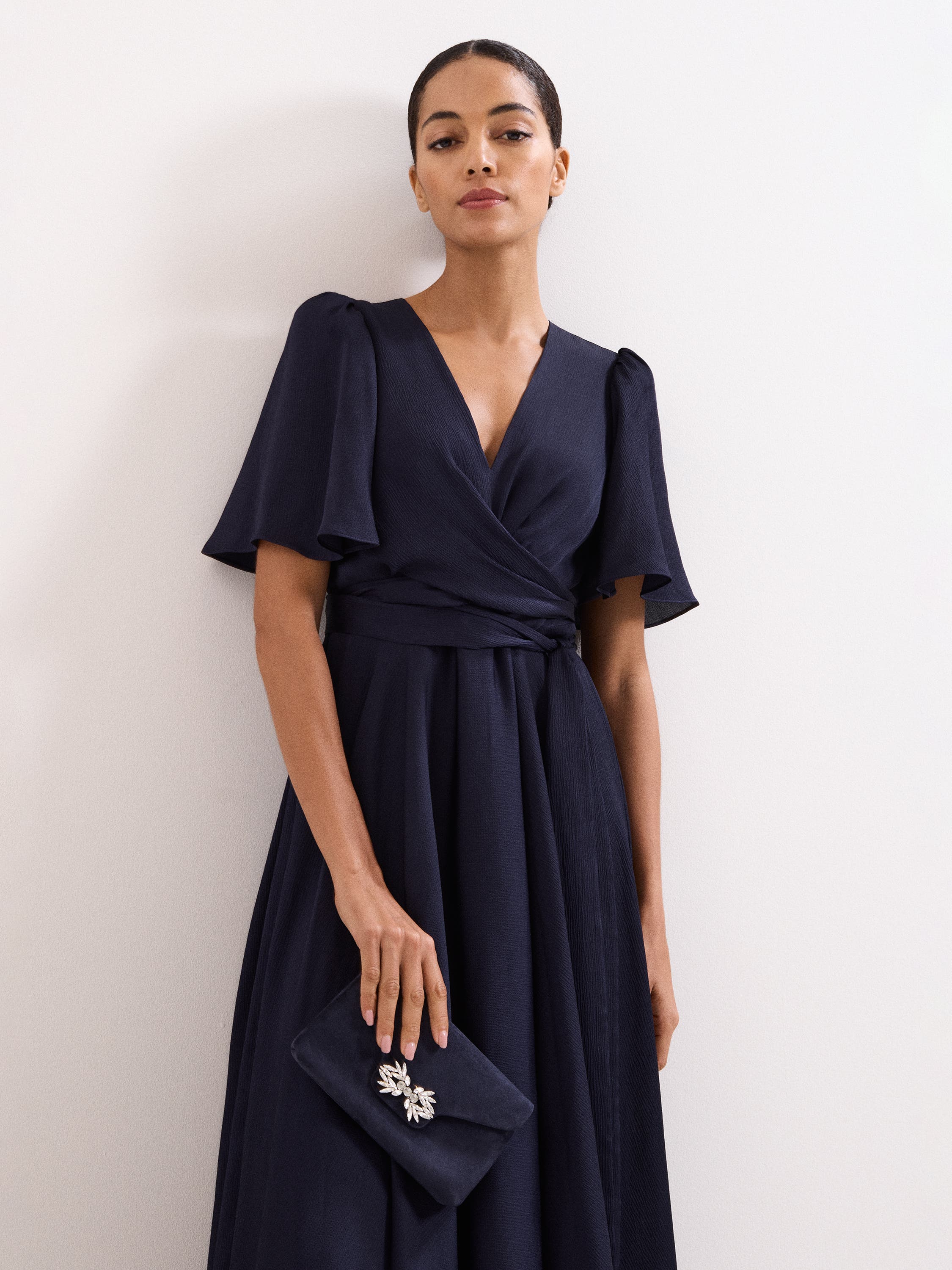 Phase Eight Sparkle Clutch Bag, Alternate, color, Navy