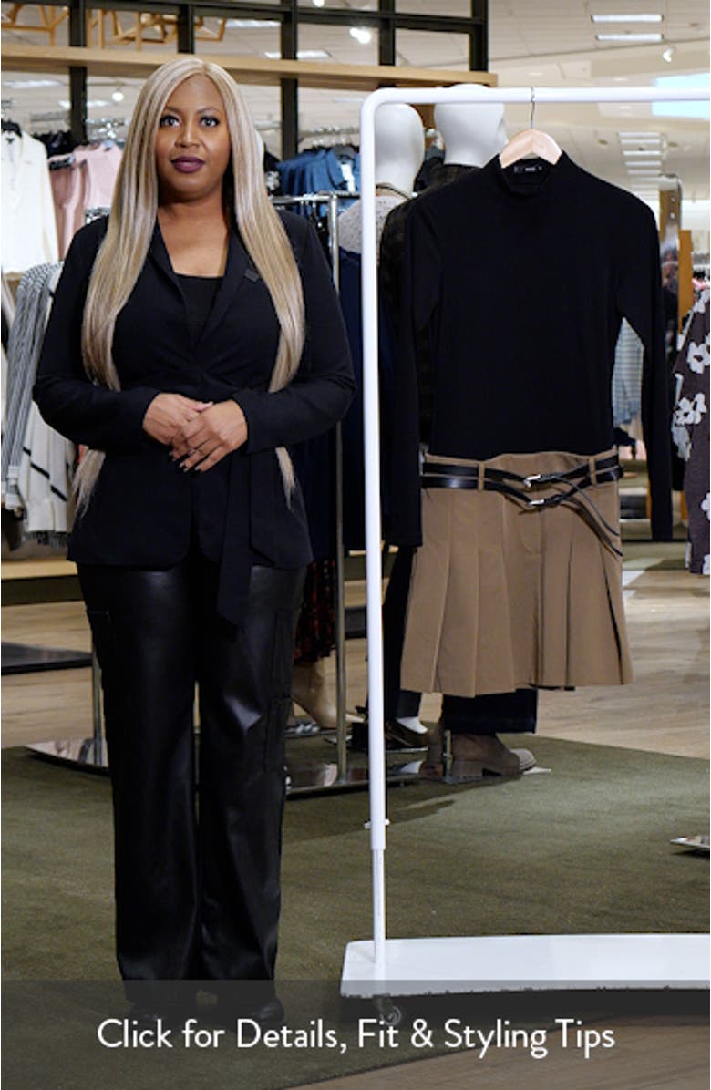 Candy Pleated Mixed Media Long Sleeve Minidress, sales video thumbnail