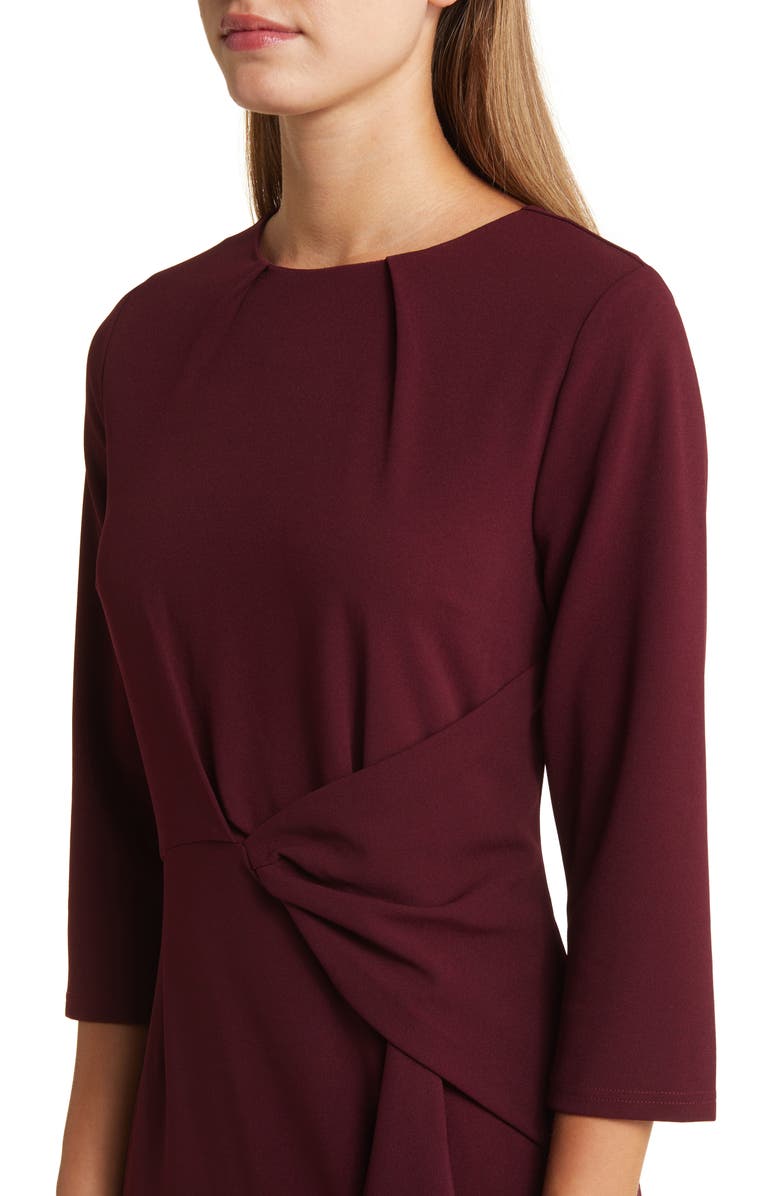 Tahari ASL Side Drape Crepe Dress, Alternate, color,