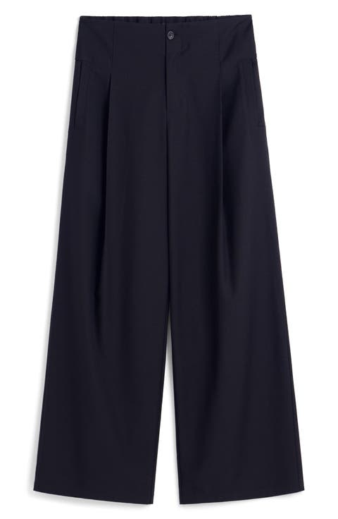 Pleated Wide Leg Trousers