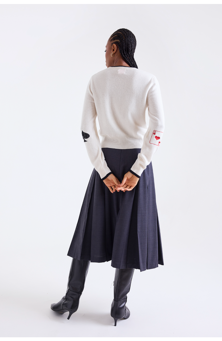 Brodie Pure Cashmere Hearts Crew Neck 100% Cashmere Sweater, Alternate, color, Organic White