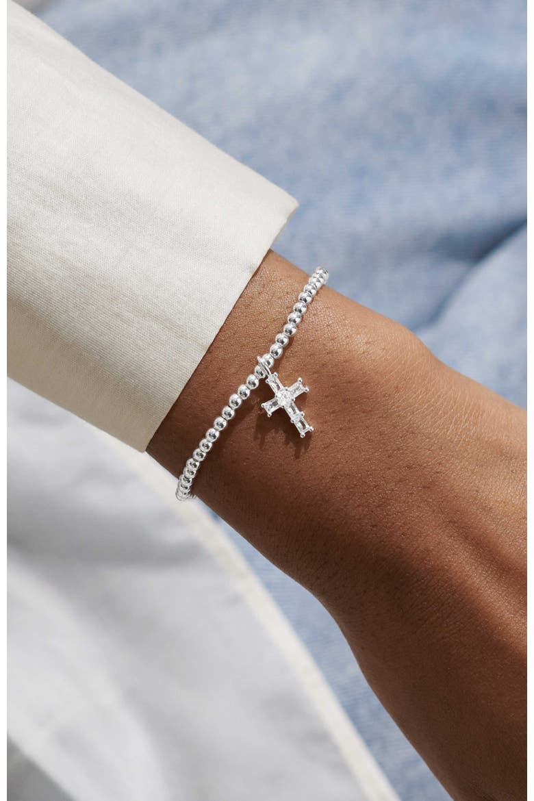 A Little 'Blessed Is She Who Believes' Bracelet, Alternate, color, Silver Plated