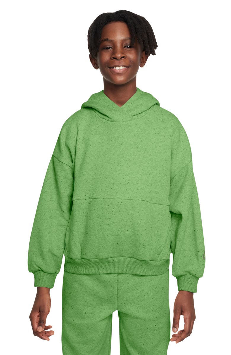 Nike Kids' Icon Fleece Pullover Hoodie, Main, color, 350 Chlorophyll/Sail/Treeline