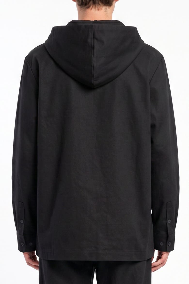 Daydreamers Hooded Button Up Jacket, Alternate, color, BLACK