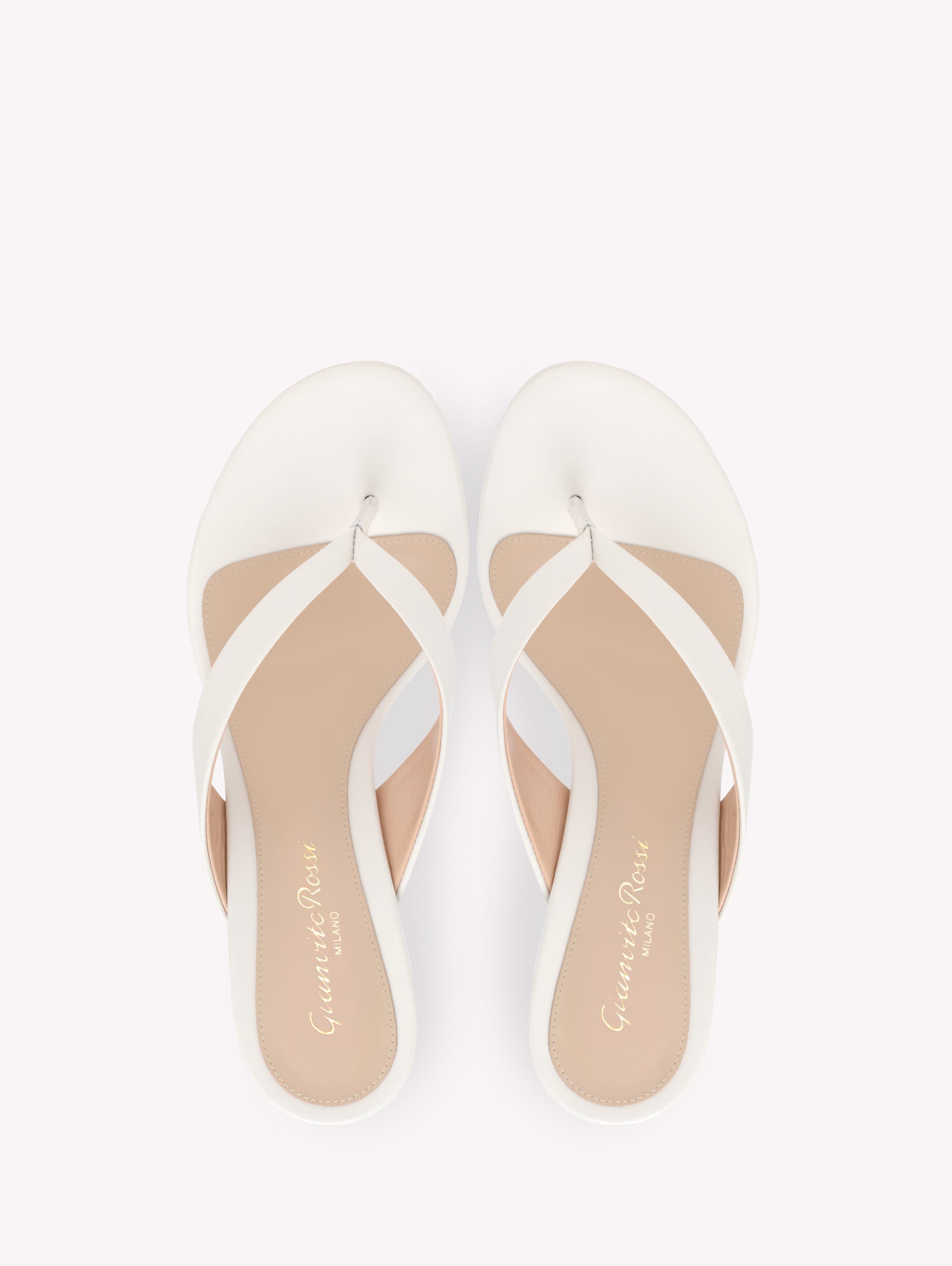 Gianvito Rossi Sofia Thong Mule, Alternate, color, White Calf Leather