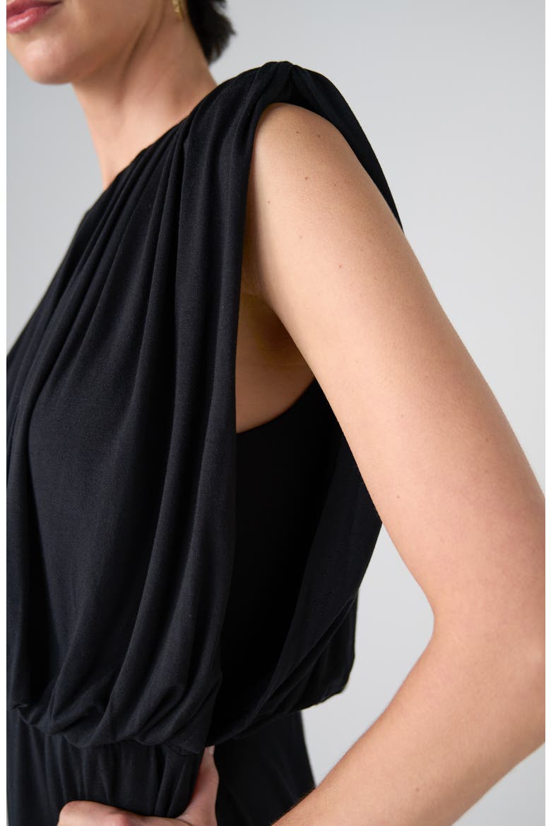 Asymmetrical Hem Sleeveless Knit Dress, Alternate, color, BLACK