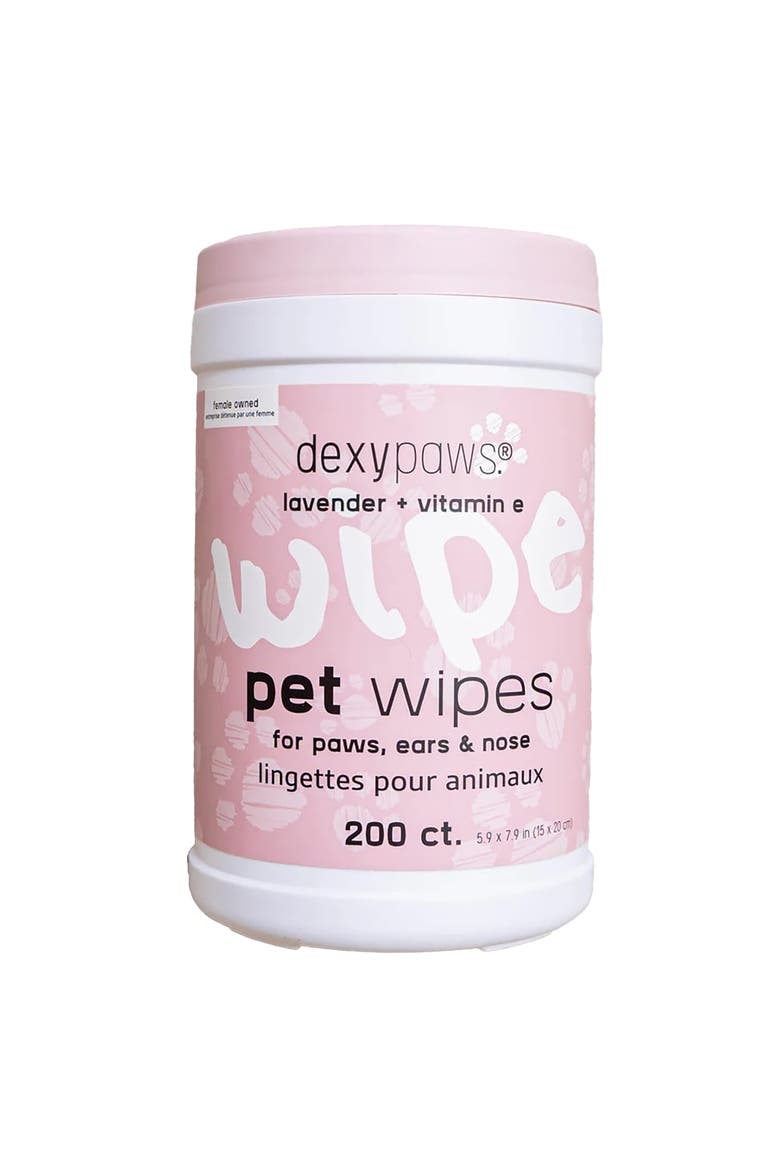 Pet Wipes 200Ct Canister For Grooming Care, Main, color, White