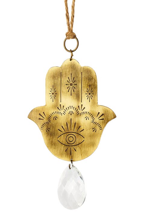 Surya Hamsa Engraved Brass Suncatcher