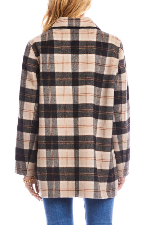 Karen Kane Oversize Plaid Brushed Wool Blend Blazer In Neutral