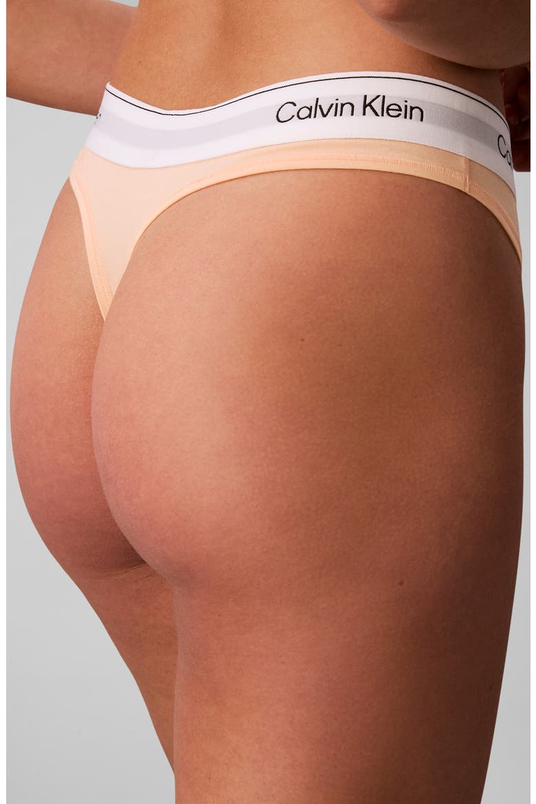 Icon Cotton Blend Thong, Alternate, color, PEACH BLISS