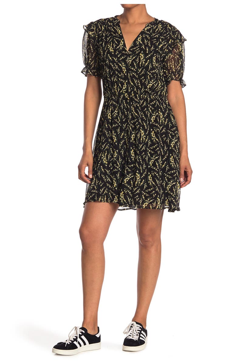 ba&sh Matcha Floral Short Sleeve Dress, Alternate, color, 