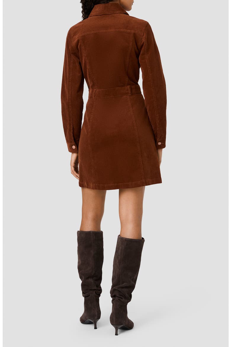 Casey Long Sleeve Corduroy Mini Shirtdress, Alternate, color, CHESTNUT BROWN