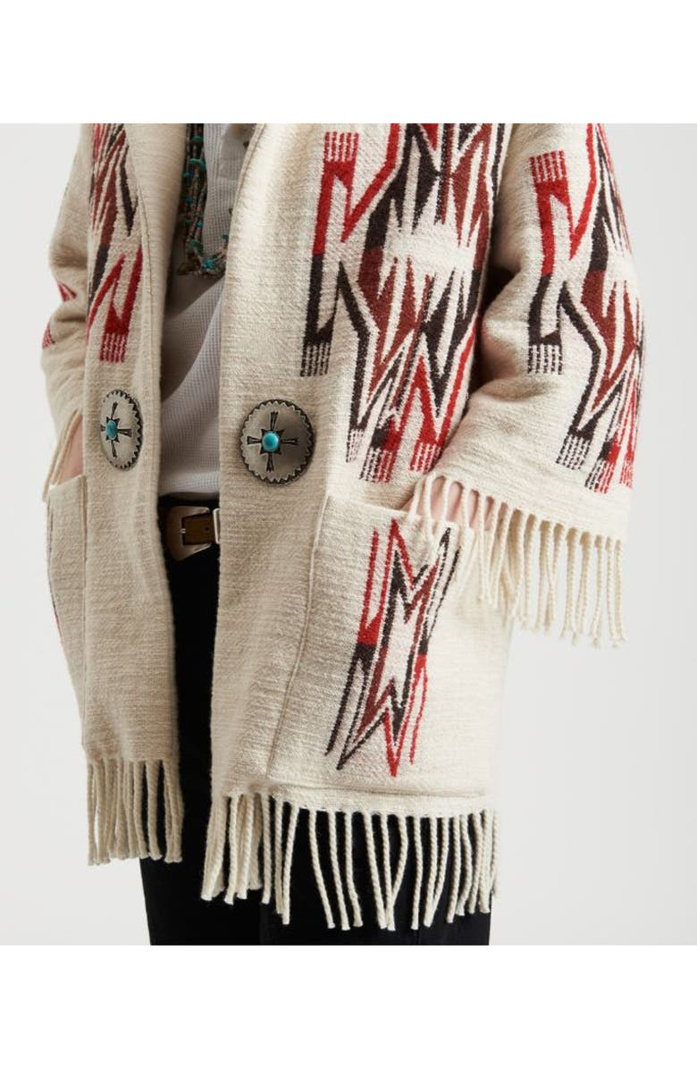 Fortela Freya Navajo Wool Blend Cardigan, Alternate, color, White