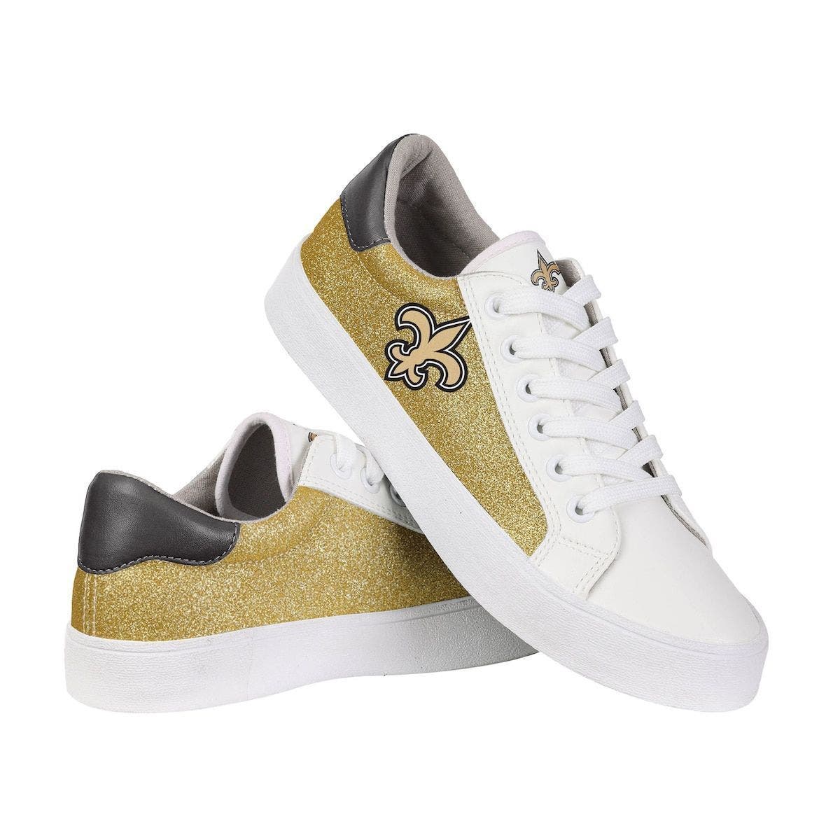 FOCO Women's FOCO New Orleans Saints Glitter Sneakers, Main, color, 