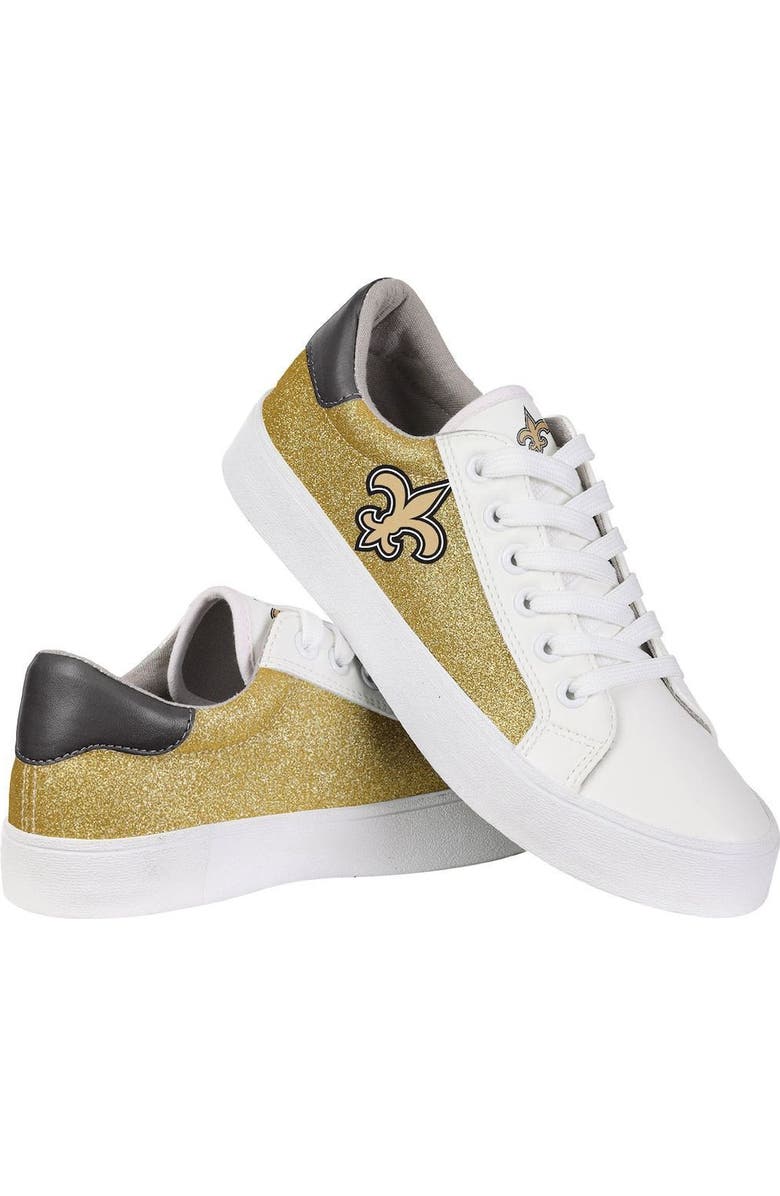 FOCO Women's FOCO New Orleans Saints Glitter Sneakers, Main, color,
