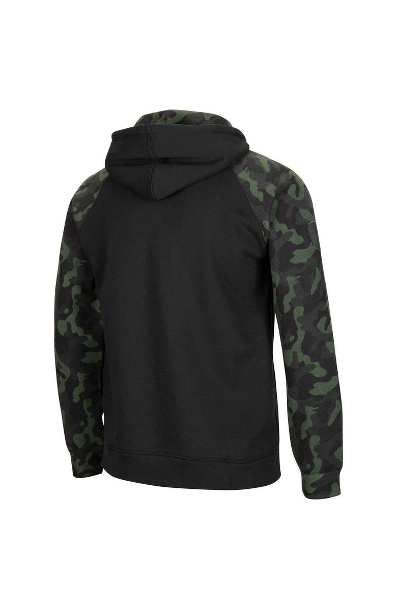 COLOSSEUM Men's Colosseum Black/Camo Georgia Bulldogs OHT Military Appreciation Raglan Full-Zip Hoodie, Alternate, color, 