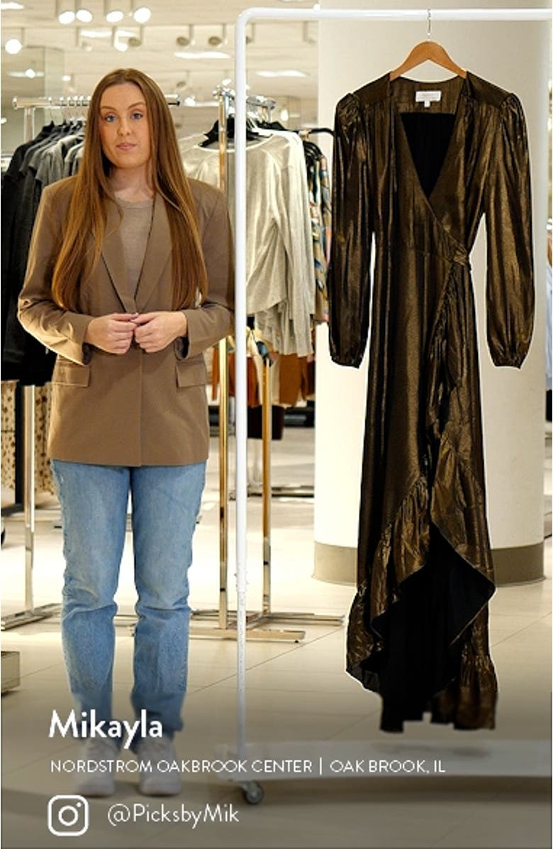 Meryl Long Sleeve Wrap High-Low Cocktail Dress, sales video thumbnail