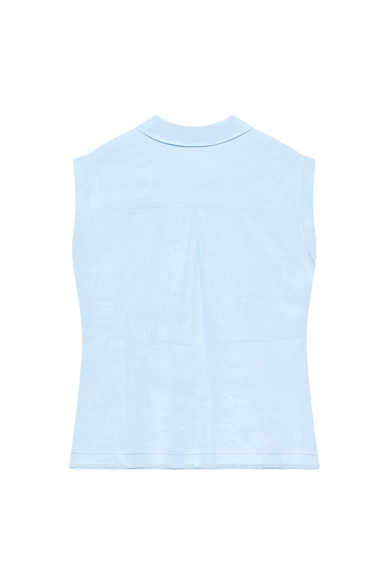 Linen Sleeveless Shirt, Alternate, color, Blue
