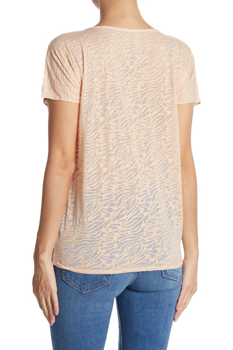 Burnout Cap Sleeve Dolman T-Shirt, Alternate, color, BLACK PRINT 1