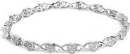 Haus of Brilliance Silver Diamond Accent Heart Link Bracelet - 7.25"