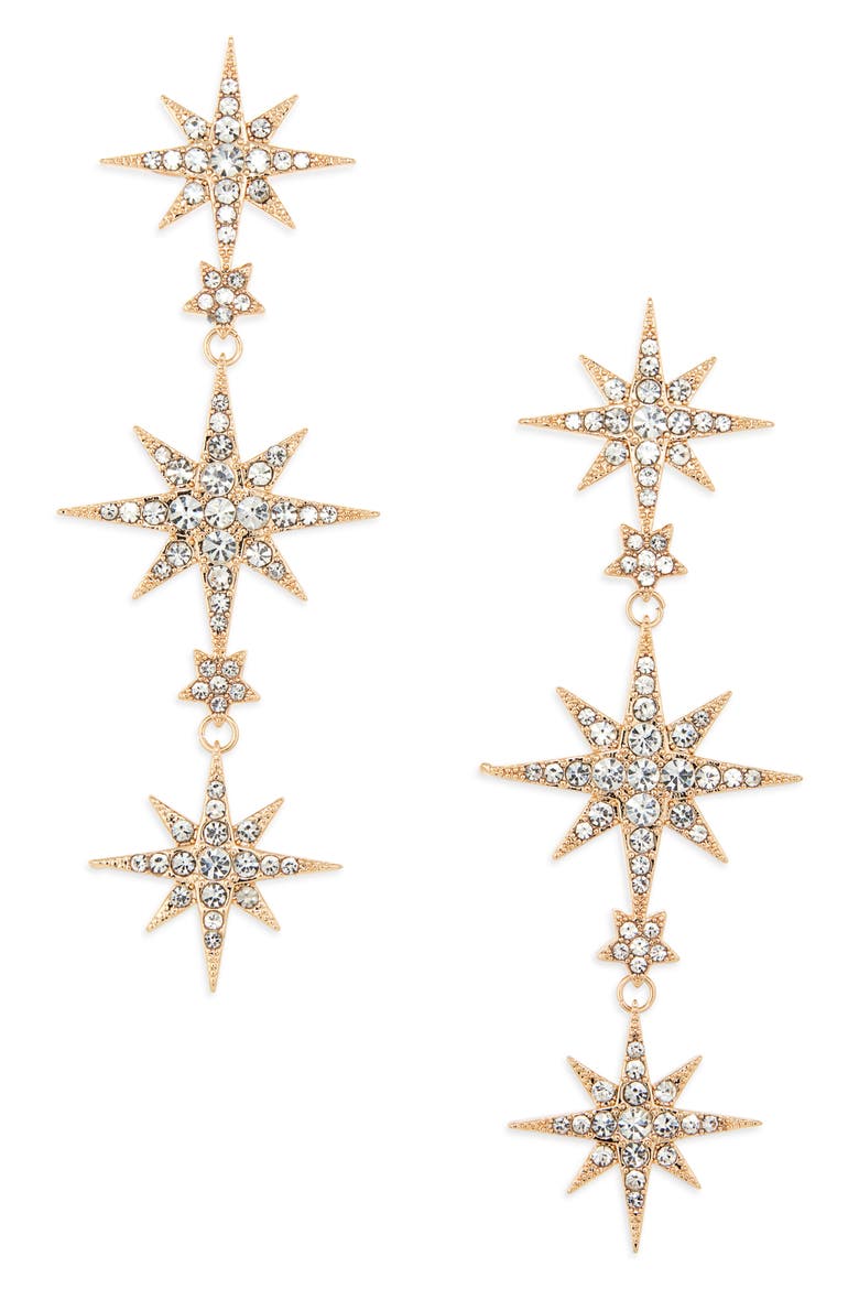 Celestial Statement Earrings, Main, color, CLEAR/GOLD
