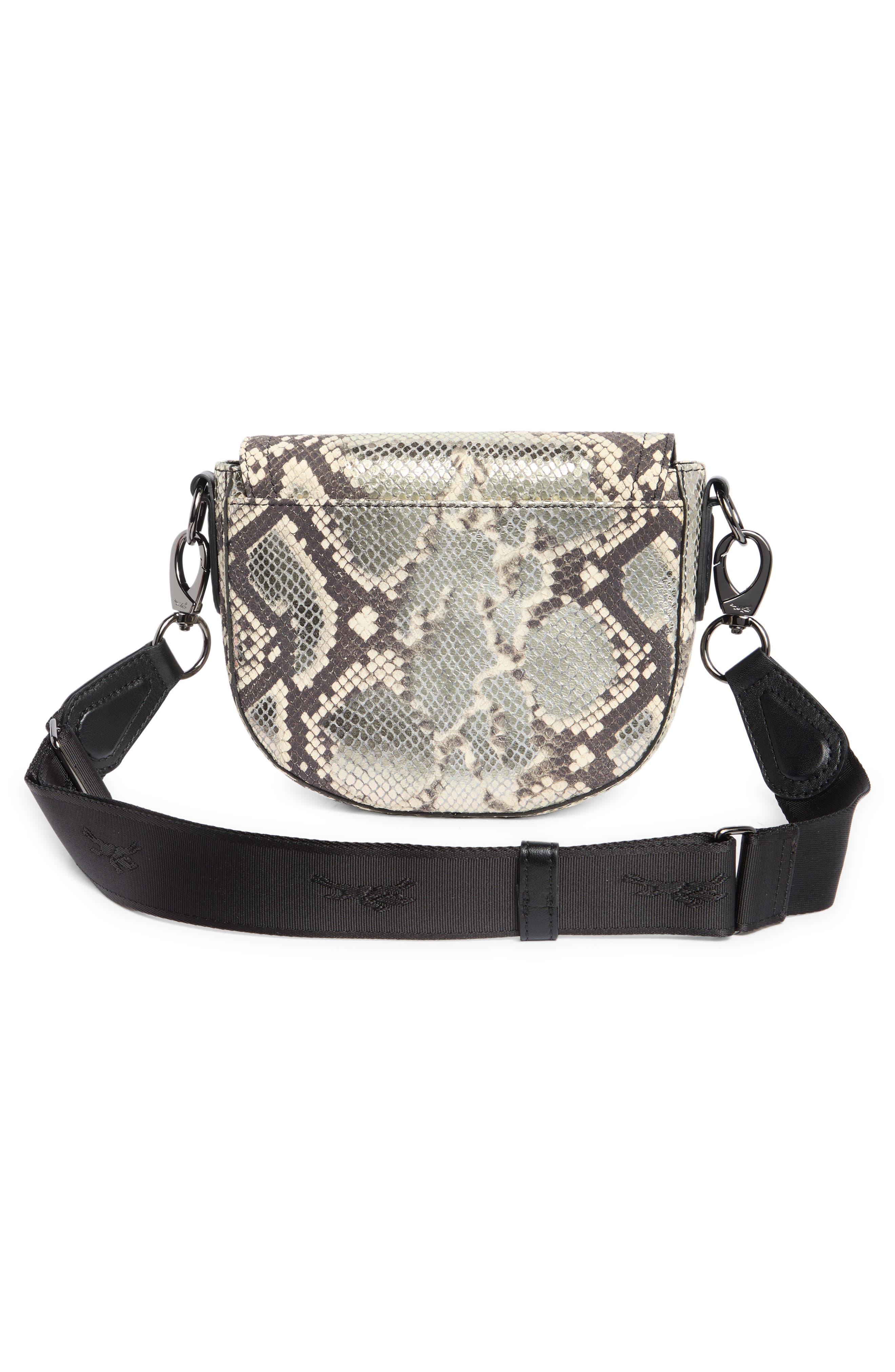 Longchamp Small Cavalcade Snakeskin Print Leather Crossbody Bag, Alternate, color, Platinum