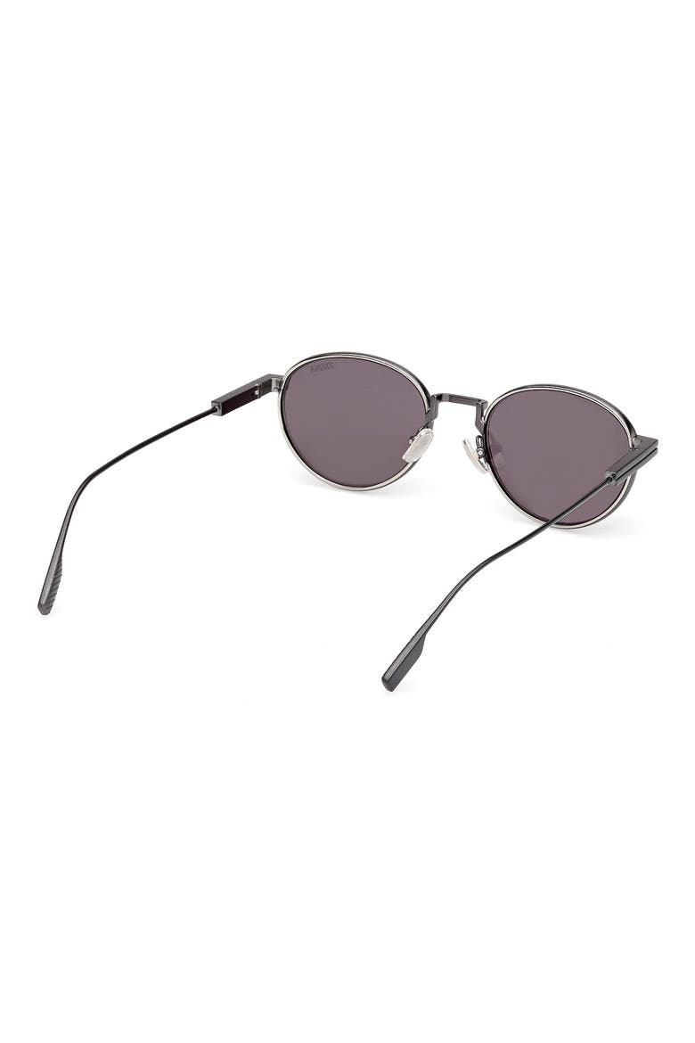 52mm Oval Sunglasses, Alternate, color, GUNMETAL/ PALLADIUM TRIM/ GREY