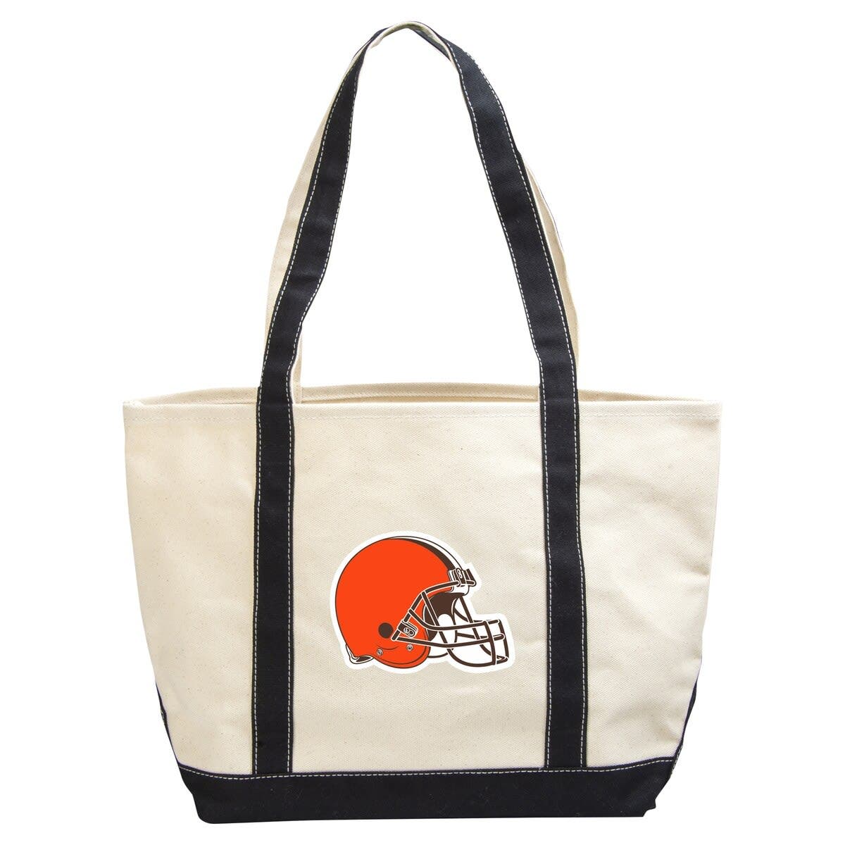 LOGO BRANDS Cleveland Browns Canvas Tote Bag, Main, color, Cream
