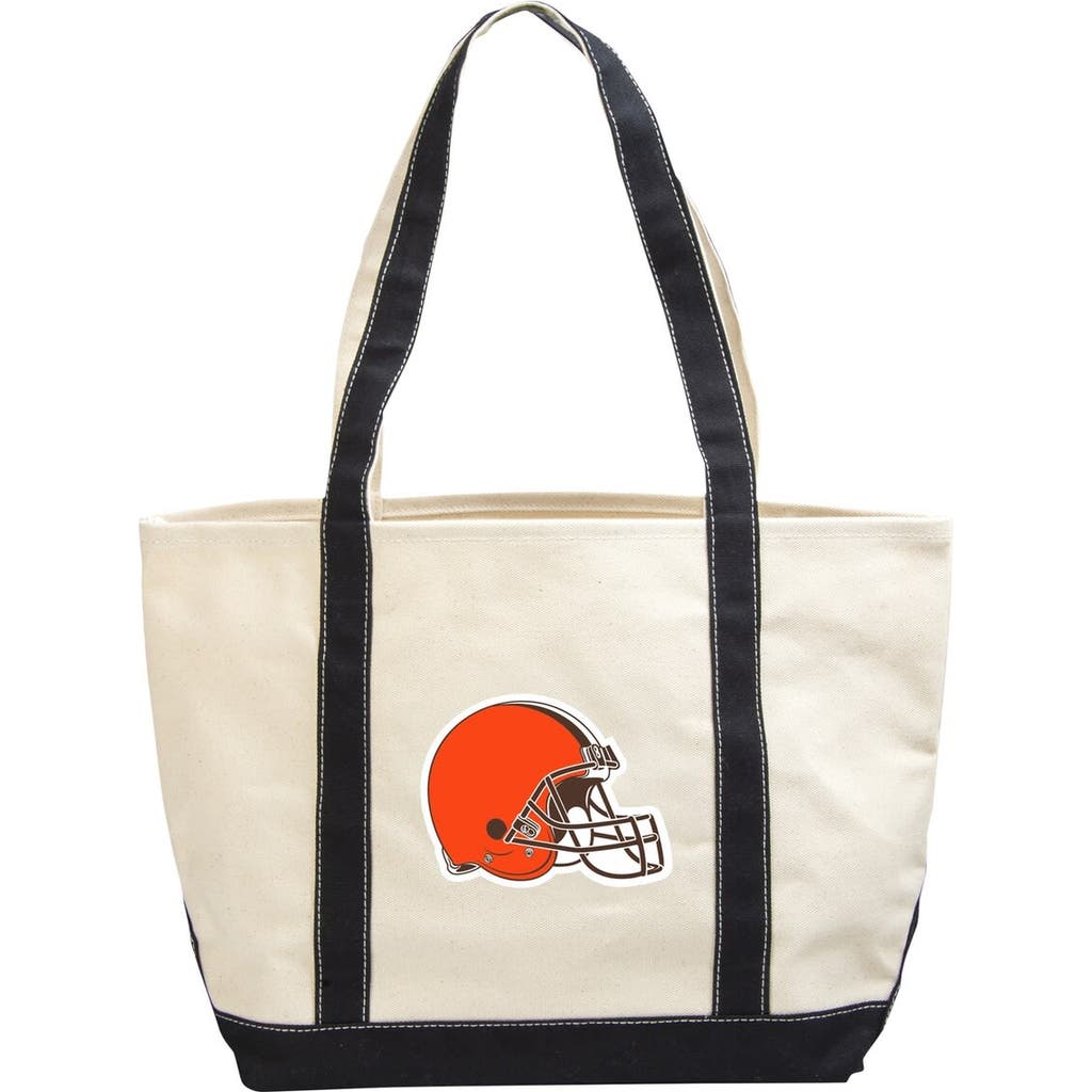 LOGO BRANDS Cleveland Browns Canvas Tote Bag in Cream at Nordstrom