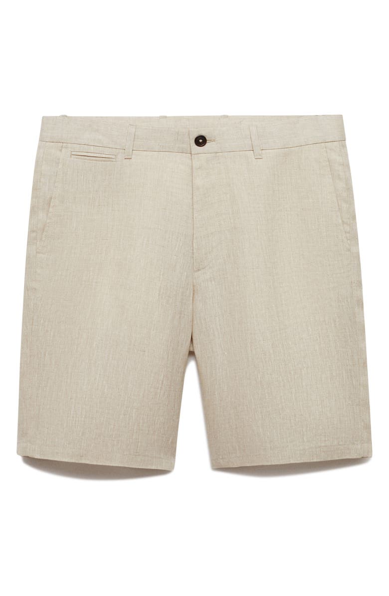MANGO Slim Fit Linen Bermuda Shorts, Alternate, color, 