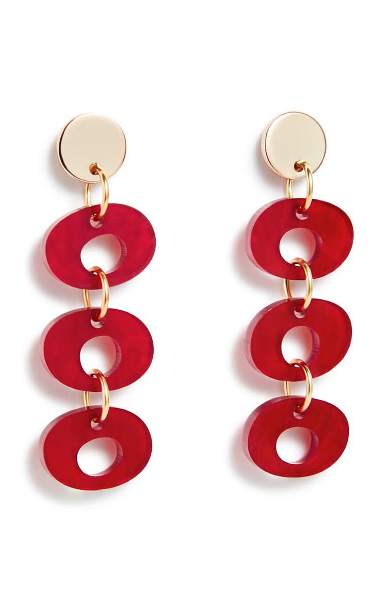 Toolally Hepworth Drop Earrings - Berry Red Pearl, Main, color, Berry Red Pearl