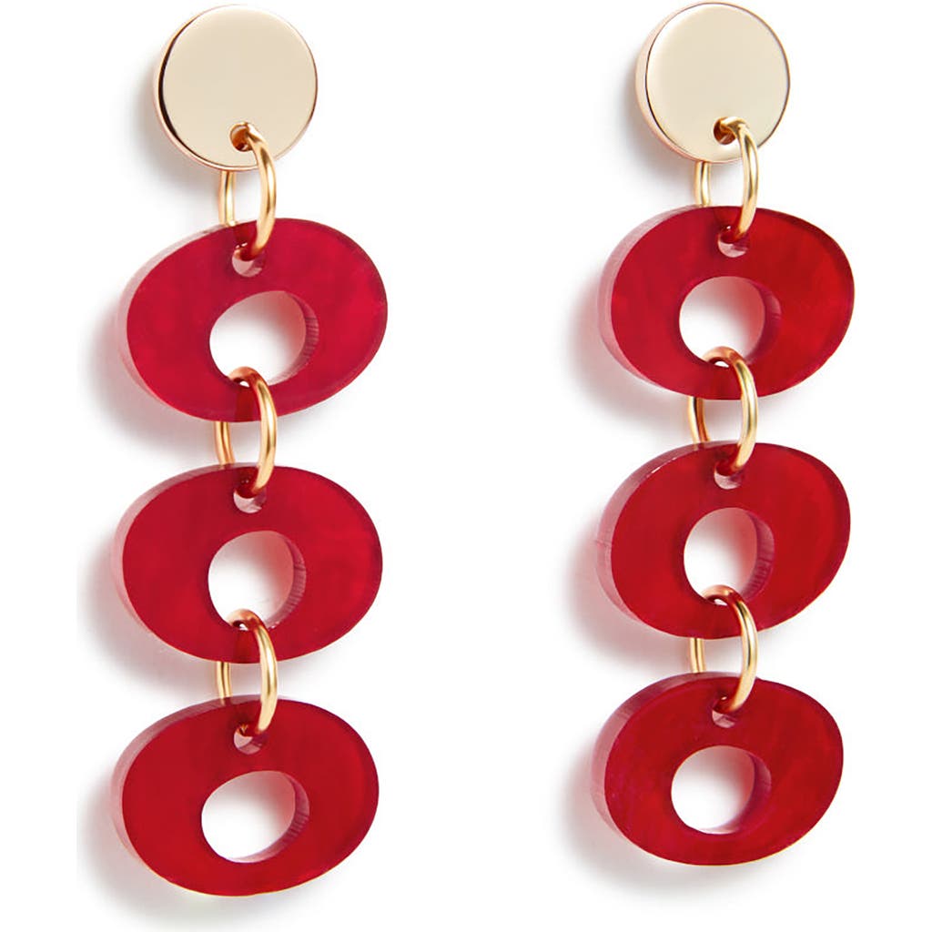 Toolally Hepworth Drop Earrings In Red