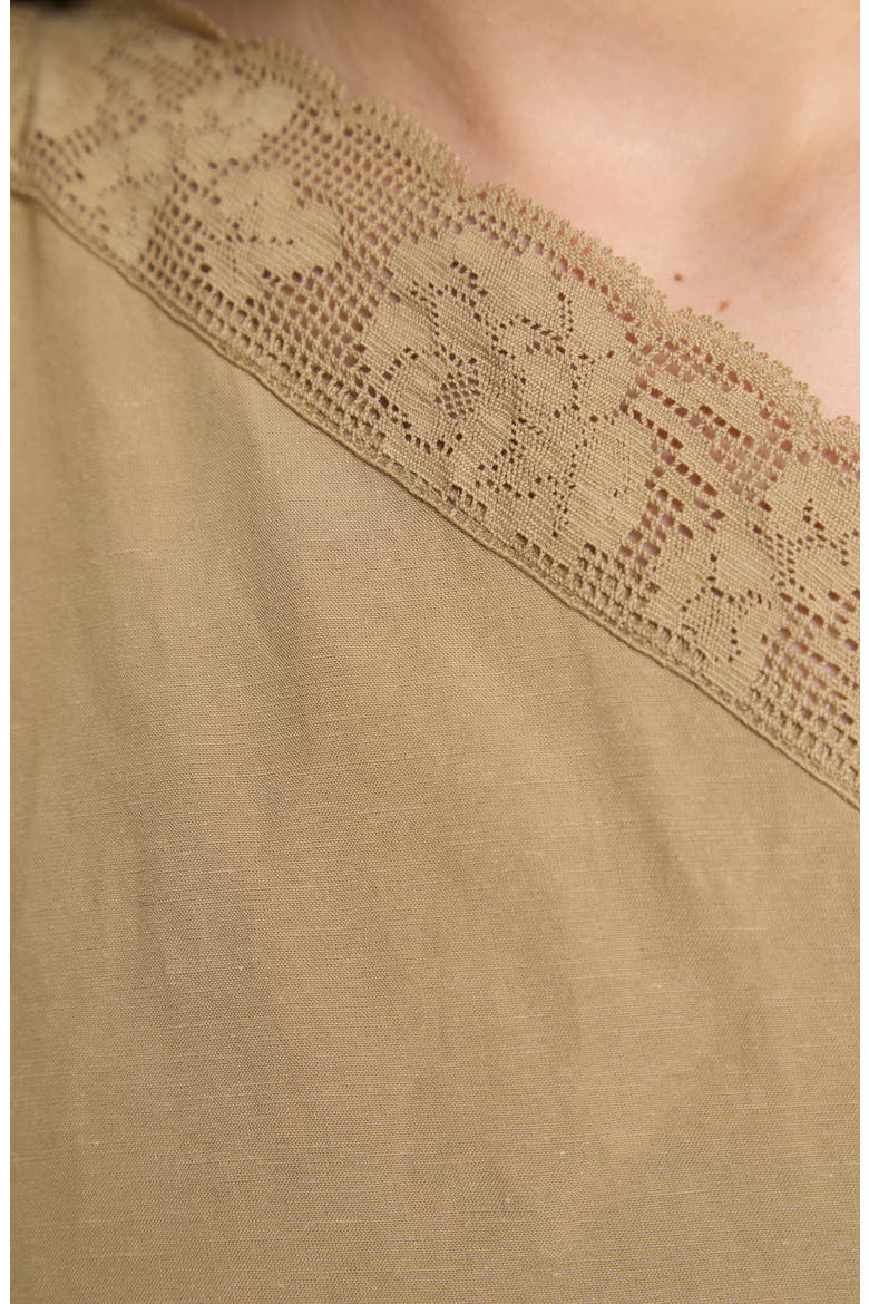 Embroidered Hanky One Shoulder Top, Alternate, color, PALE KHAKI