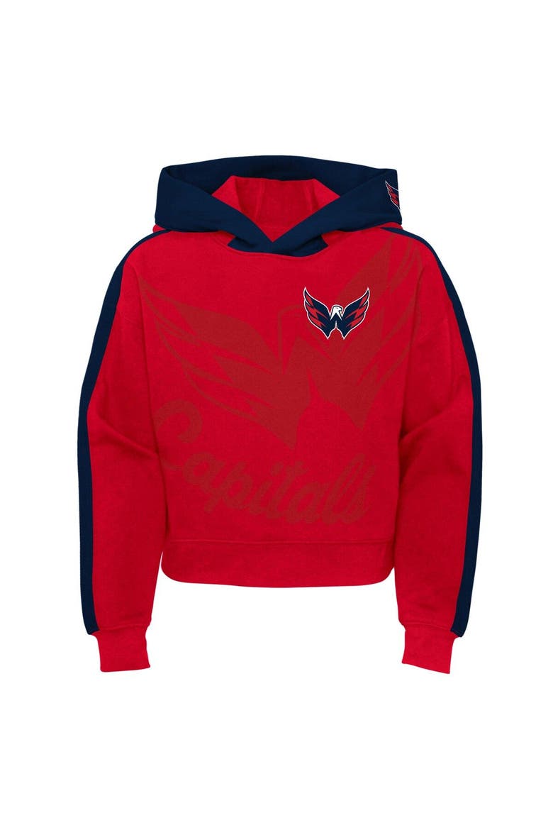 Girls Youth Red Washington Capitals Record Setter Pullover Hoodie, Alternate, color, Red
