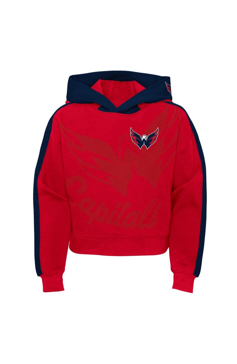 Outerstuff Girls Youth Red Washington Capitals Record Setter Pullover Hoodie, Alternate, color, Red